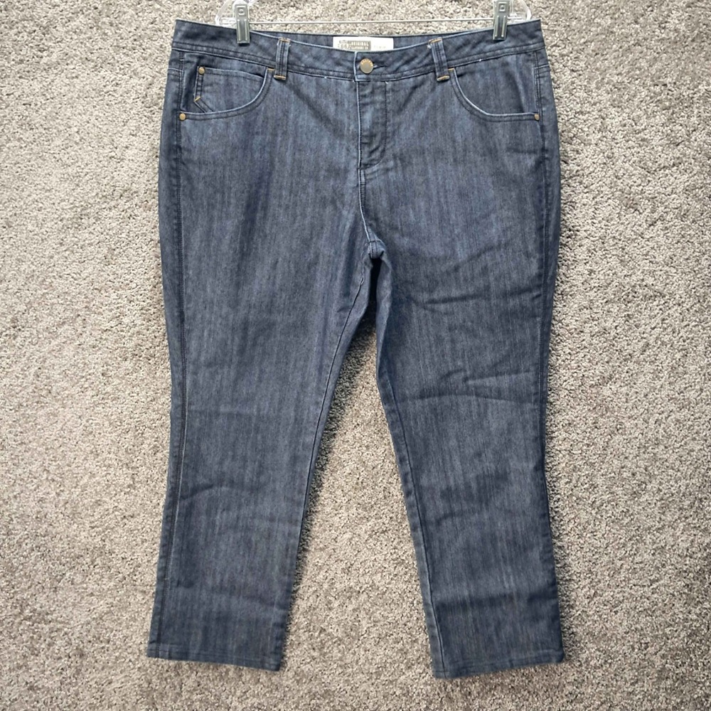 Route 66 Womens Dark Wash Cropped‎ Denim Jeans Size 15/16 Stretch Ankle Length